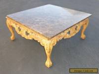 Beautiful Vintage French Ornate Carved Wood Cocktail COFFEE TABLE Marble Top 