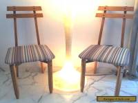 STUNNING  Mid Century Modern Pair of Danish Wood Chairs Style Era Design 