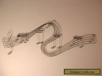 Vintage Mid Century Modern Musical Notes Wall Sculpture 