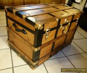 Item 1800's Antique Victorian Steamer Trunk Chest /Lift out Tray for Sale