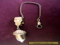  Antique Vinaigrette  Chatelaine Gold Acorn with Chain  1877