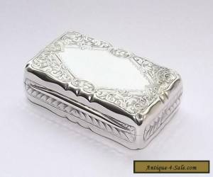 Item SUPERB ANTIQUE VICTORIAN SOLID SILVER STERLING SNUFF BOX BIRMINGHAM 1896 for Sale