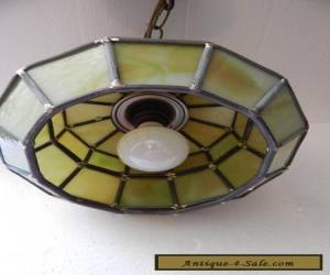 Item Vtg. Green Slag Glass Hanging Light Fixture - Unique Shape  for Sale