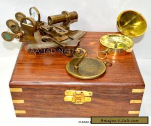 Item MARITIME COLLECTIBLE NAUTICAL BRASS GERMAN SEXTANT W/WOODEN BOX GIFT for Sale