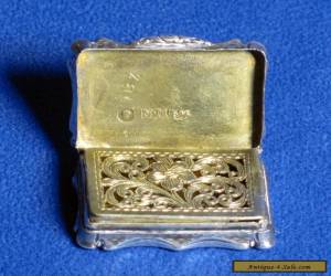 Antique Victorian Sterling Silver Vinaigrette, Nathaniel Mills Birmingham for Sale