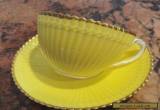 CAULDON BROWN WESTHEAD MOORE & CO YELLOW GOLD TEACUP & SAUCER  for Sale