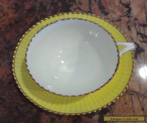 Item CAULDON BROWN WESTHEAD MOORE & CO YELLOW GOLD TEACUP & SAUCER  for Sale