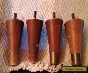 Item Lot 4 Vintage Tapered Wood Dresser Furniture Legs, Feet Mid-Century Modern for Sale