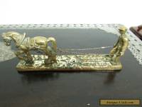 BRASS DRAUGHT HORSE AND FARMER