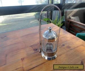 Antique Victorian Silver Plate Pickle Jar/Table Castor for Sale