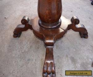 Item ANTIQUE VICTORIAN ROUND DINING SOLID WOOD TABLE WITH CLAW FEET  for Sale