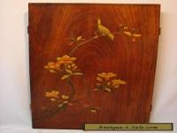 Japanese Meiji Period Shibayama Lacquer Decorated Paulownia Wood Panel