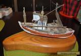 Charleston Shrimp Trawler Work Boat Wooden Base- Exceptional Model for Sale