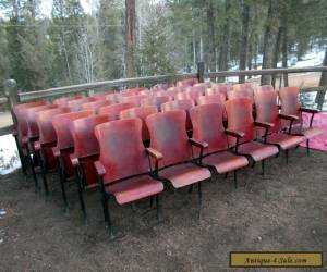 1 ROW OF 6 ANTIQUE VINTAGE AMERICAN SEATING CO. WOOD MOVIE THEATER CHAIR SEATS for Sale