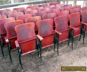 Item 1 ROW OF 6 ANTIQUE VINTAGE AMERICAN SEATING CO. WOOD MOVIE THEATER CHAIR SEATS for Sale