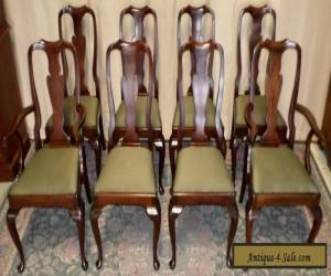 HENKEL HARRIS CHAIRS Mahogany Queen Anne Style Dining Chairs Set/8 VINTAGE for Sale