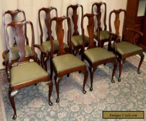 Item HENKEL HARRIS CHAIRS Mahogany Queen Anne Style Dining Chairs Set/8 VINTAGE for Sale