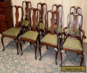 Item HENKEL HARRIS CHAIRS Mahogany Queen Anne Style Dining Chairs Set/8 VINTAGE for Sale