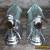 Vintage Pair of Art Deco Chrome & Glass Rod Wall Sconces Lights for Sale