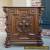   Antique French Renaissance Carved Oak CABINET Fleur de lis Bookcase End Table for Sale