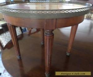 Item ANTIQUE/VINTAGE MARBLE TOP DANBY FURNITURE CO. ROUND END TABLE for Sale