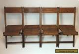 Vintage Antique Wood Oak Wooden Folding Chairs Set of 4 for Sale