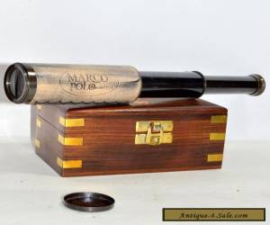 Item MARITIME BRASS ANTIQUE TELESCOPE WITH WOODEN BOX PIRATE NAVIGATION TELESCOPE  for Sale