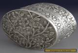 BEAUTIFUL CHINESE EXPORT SILVER BLOSSOM BOX c1900 ANTIQUE for Sale