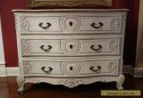 Large Antique French Louis XV Chest of Drawers Cabinet Carved Wood Painted Chic for Sale