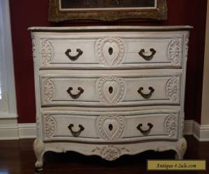 Item Large Antique French Louis XV Chest of Drawers Cabinet Carved Wood Painted Chic for Sale