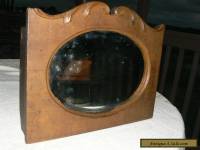 Victorian/Antique Primitive wood Carved Towel Rack Mirror with shelf