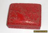NICE CHINESE FLORAL CARVED CINNABAR LACQUER ENAMEL HUMIDOR BOX for Sale
