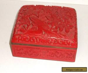 Item NICE CHINESE FLORAL CARVED CINNABAR LACQUER ENAMEL HUMIDOR BOX for Sale