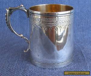 Heavy silver christening mug, London 1876 for Sale