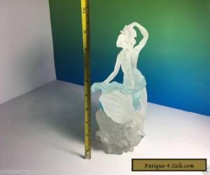 Item FRENCH ITALIAN CRYSTAL GLASS ANTIQUE FIGURINE NAKED WOMAN CLAM PEARL ART STATUE for Sale