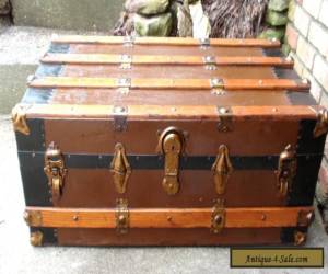 Item Antique ~ Vintage Steamer Trunk Blanket Box Coffee Table Chest FREE SHIPPING ! for Sale