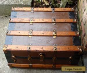 Item Antique ~ Vintage Steamer Trunk Blanket Box Coffee Table Chest FREE SHIPPING ! for Sale