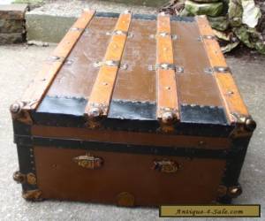 Item Antique ~ Vintage Steamer Trunk Blanket Box Coffee Table Chest FREE SHIPPING ! for Sale