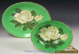 PARAGON HUGE WHITE ROSES GREEN TEA CUP AND SAUCER for Sale