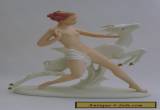 Nude Woman Lady Ibex Goat Decoration Porcelain Figurine Wallendorf German  for Sale