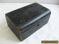 ANTIQUE LEATHER CLAD SMALL JEWELLERY BOX FOR RESTORATION