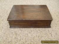 VINTAGE SOLID OAK WOODEN DOVETAILED BOX.