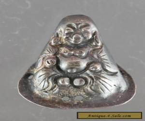 Terrific Miniature Antique Chinese Happy Buddha Made Of Sterling Silver for Sale