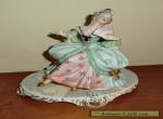 Dresden Porcelain Reine Handarbeit Victorian Woman Sitting on Chair with Fan for Sale