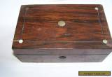 Vintage Wooden Box. Antique Jewellery Box inlaid with Mother of Pearl.  for Sale