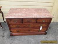 54564 Antique Victorian Walnut Dresser with Marble top