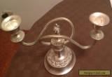 Vintage Silver Dual Candlestick Holder for Sale