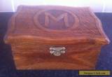 VINTAGE WOODEN HAND CARVED BOX WITH PADDED BRUSH VELVET LINING.GREAT DETAIL. for Sale