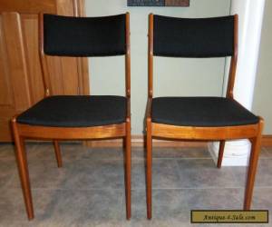 Pair of Vintage Mid Century Danish Modern Teak Dining Chairs for Sale