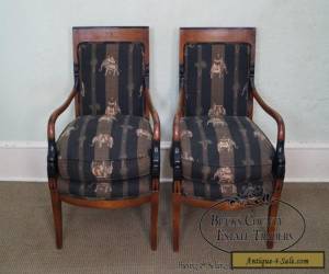 Item Quality Pair of French Empire Style Dolphin Carved Arm Chairs for Sale